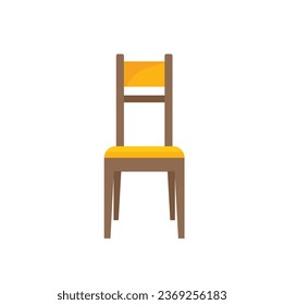 Classic chair icon flat vector. Room furniture. Cook dinner isolated
