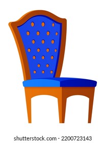 Silla clásica - diseño plano moderno de imagen aislada. Espléndida ilustración de un lujoso mueble adecuado para un comedor, oficina o zona de espera. Decoración