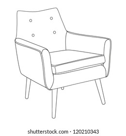 Classic Chair Outline. Chair Icon. Vector Illustration.