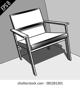 Classic chair outline. Chair icon. Vector illustration