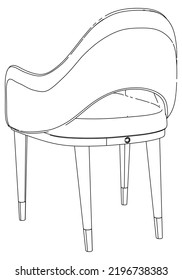Classic chair vector illustration on white background