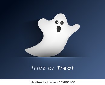 Classic character of ghost on blue background, Can be use as poster, flyer or banner for Trick or Treat Halloween Party.  