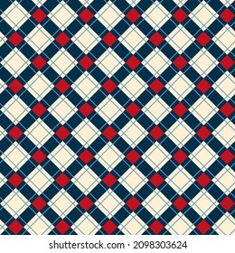 classic check design red and deep blue palette
