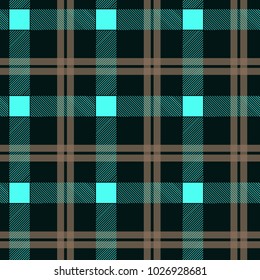 Classic check plaid seamless pixel fabric texture. Vector illustration.