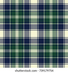 Classic check plaid seamless pixel fabric texture. Vector illustration.