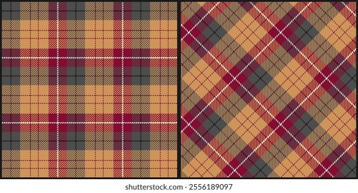 Classic checker buffalo plaid seamless pattern vector. Background graphic tartan check fashion design use for print, texture, cloth, fabric, flannel.