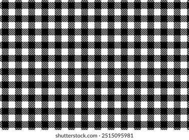 classic checkerboard pattern, black, white  Lumberjack or flanel pattern, paper pattern, seamless plaid pattern vector. Retro background fabric. Vintage checkered color geometric texture,