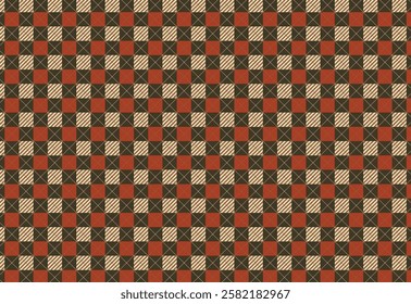 classic checkerboard pattern, red gold classic, white Lumberjack or flanel pattern, paper pattern, seamless plaid pattern vector. Retro background fabric. Vintage checkered color geometric texture,