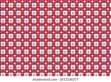 classic checkerboard start pattern, red, blue, fabric or background pattern,seamless plaid pattern vector. Retro background fabric. Vintage checkered color geometric texture,