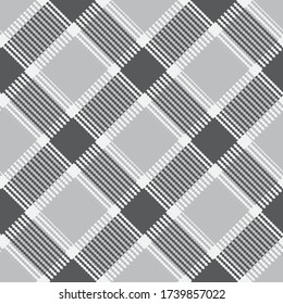 Classic checkered black grey pattern tartan. Seamless abstract texture. Geometric color wallpaper. Scottish cage. Vector graphics printing on fabrics, shirts and textiles.