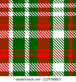 Classic Checkered Christmas Plaid Seamless Pattern. Kitchen Towel Fabric Print Template. Traditional Scottish Vector Background.