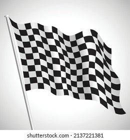 classic checkered flag with realistic design vector