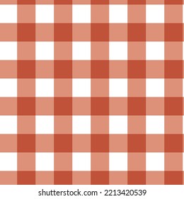 Classic checkered seamless pattern. Geometric gingham background. Autumnal color. Vector illustration, flat design