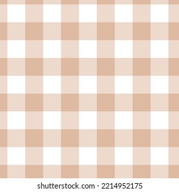 Classic checkered seamless pattern. Geometric gingham background. Autumnal color. Vector illustration, flat design