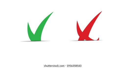 Classic checkmarks set Isolated on white background.