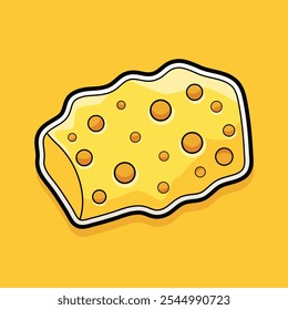 Classic Cheese Sticker with Irregular Hole Pattern Cheese Texture, Slice, and Dice Art