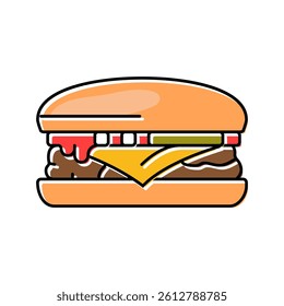 classic cheeseburger food color icon vector. classic cheeseburger food sign. isolated symbol illustration