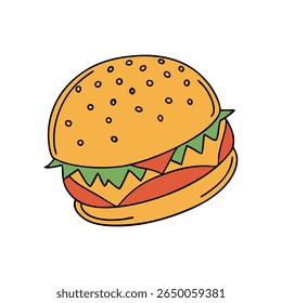 Queijo clássico com alface, tomate e ilustração de vetor de queijo