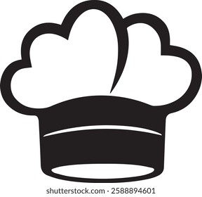 A classic chef's hat icon, symbolizing culinary expertise, cooking, and the culinary arts