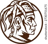 A classic Cherokee Indian head