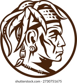 A classic Cherokee Indian head