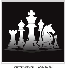 Classic Chess Piece Vector Silhouette

