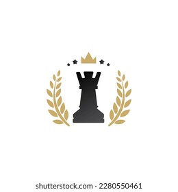 Classic Chess Queen and Pawn Vintage Logo Label Design Ideas