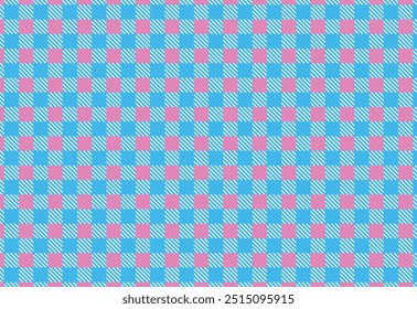 padrão de xadrez clássico, azul, branco, cor-de-rosa Lumberjack ou padrão de flanela, padrão de papel, vetor de padrão de xadrez sem costura. Tecido de fundo retrô. Vintage xadrez cor geométrica textura,