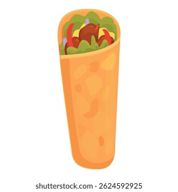Envoltório clássico de frango shawarma está sendo preparado com vegetais frescos e molho