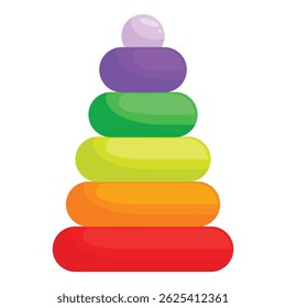 Classic children's toy with colorful rings stacked in order of size, providing entertainment and promoting early learning