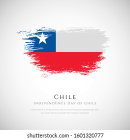 Classic Chile independence day background with Chile brush flag vector