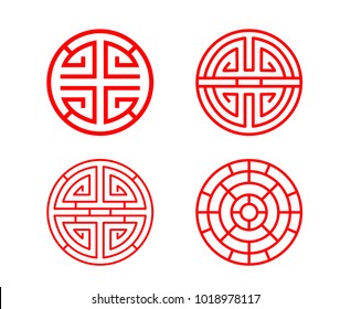 Classic Chinese Circle Window Frame Vector Stock Vector (Royalty Free ...