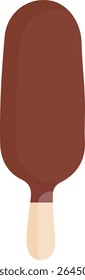 Ilustração Simples de Picolé de Chocolate Clássico