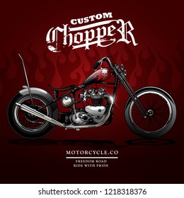 Classic Chopper Motorcycle Poster