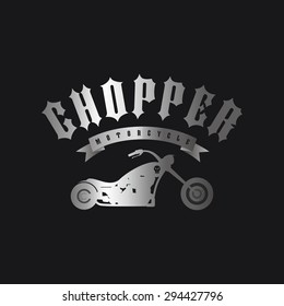 classic chopper motorcycle - silver shine theme