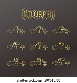classic chopper motorcycle theme set