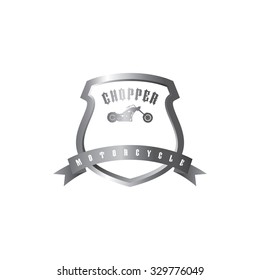 classic chopper motorcycle theme vector art illustration