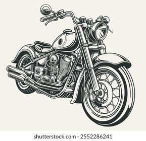 Helicóptero clássico Motorcycle vehicle outline vetor premium
