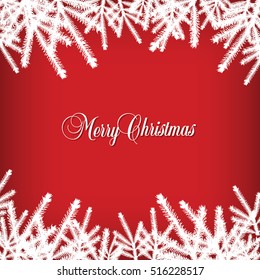 Classic  Christmas background with pine needles 