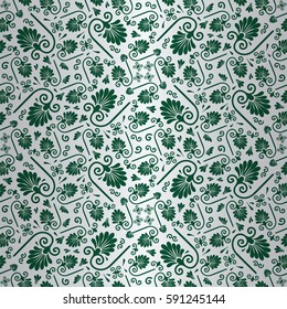 Classic Christmas fancy seamless pattern in ancient style.