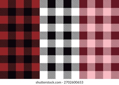 Conjunto de padrões clássicos do Natal Gingham Plaid