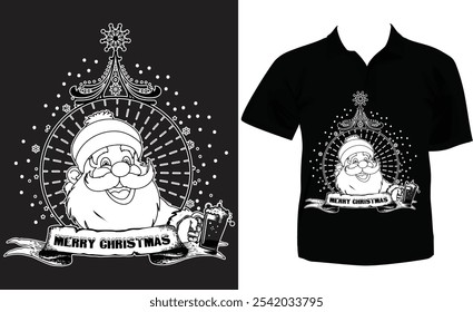 Classic Christmas t-shirt in black and white design