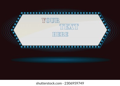 Classic Cinema or Theatre Banner with lights and space for text, retro style