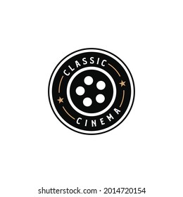 Classic cinema vintage retro hipster silhouette logo designs elements. Logo can be used for icon, brand, identity, symbol, and badge