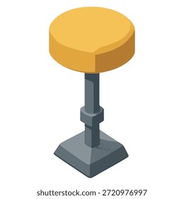 classic circle bar stool yellow color furniture flat color vector illustration template design