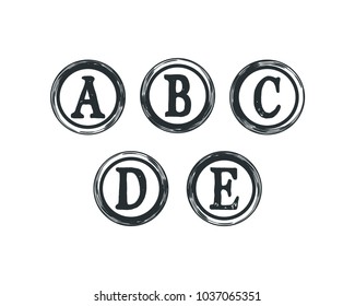 Classic Circle the Button of typewriter Symbol Vector