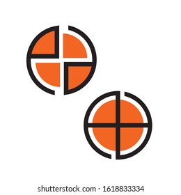 classic circle window logo vector design mansion or luxury realty symbol