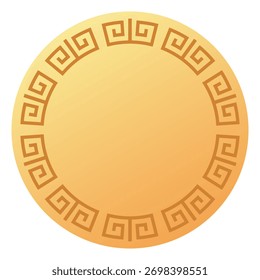 Marco circular clásico con un patrón de clave griega, perfecto para composiciones de diseño elegantes.
