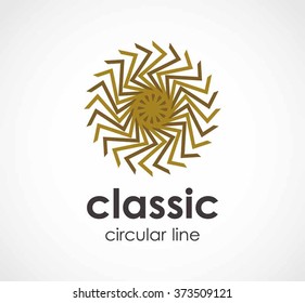 Classic circular of line sphere abstract vector and logo design or template old round decoration business icon of company identity symbol concept