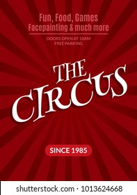 Classic circus poster design template. Circus background design event carnival.